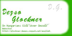 dezso glockner business card